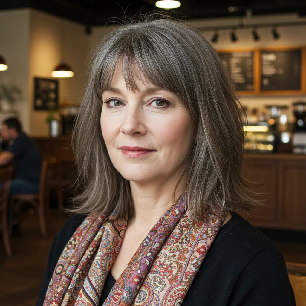 Shaggy Long Bob with Curtain Bangs