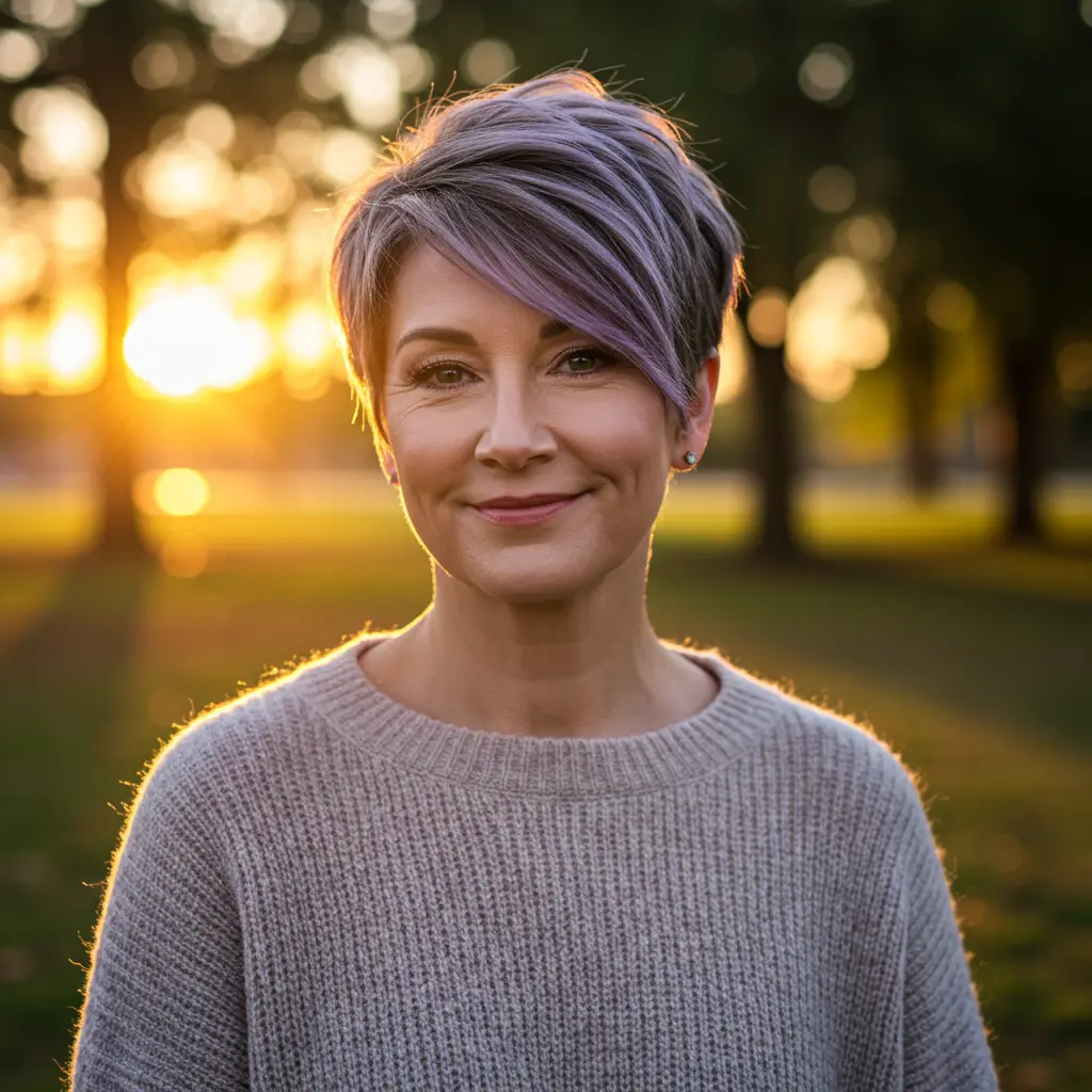  Side-Swept Pixie with Lilac Babylights