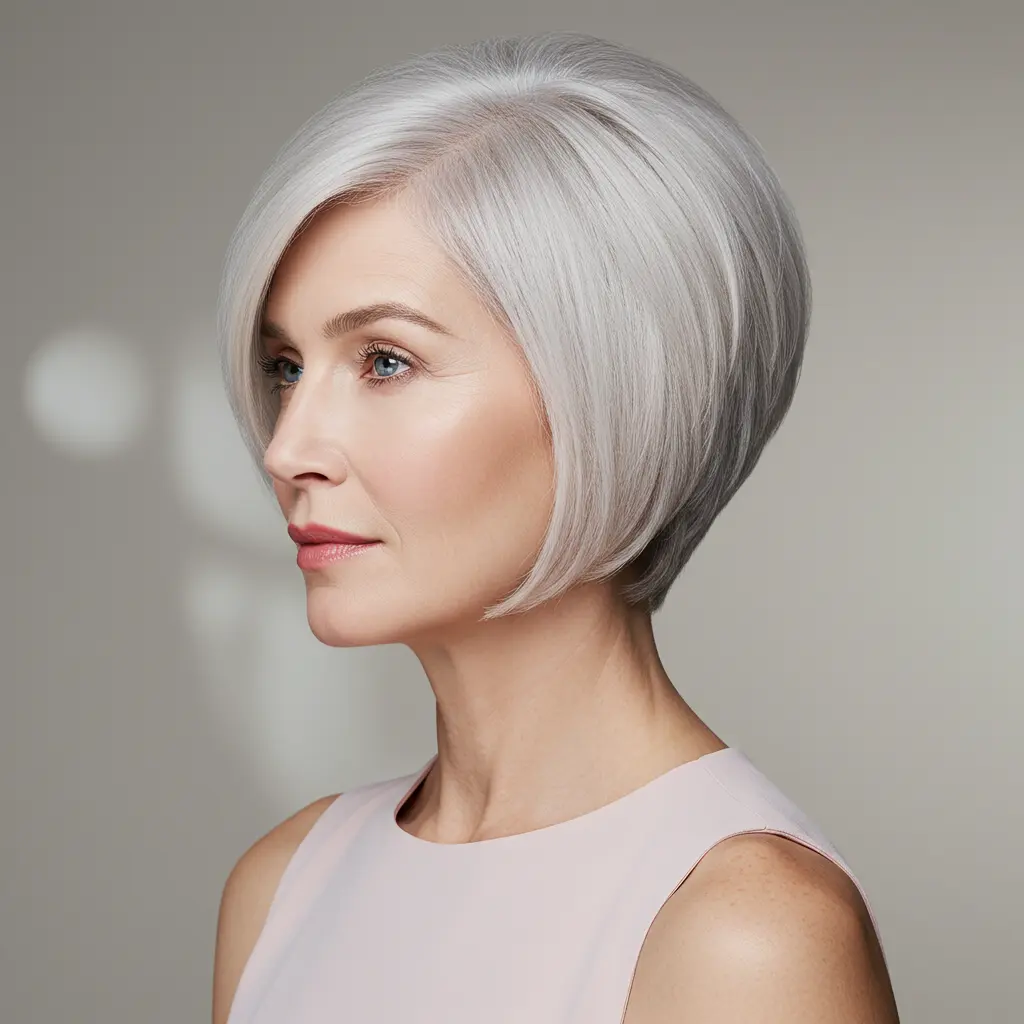 Jaw-Length Stacked Cut with Nape Undercut