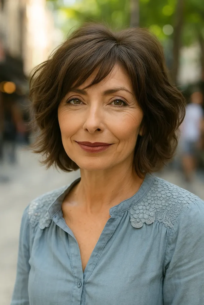 Short French Bob with Shaggy Layers