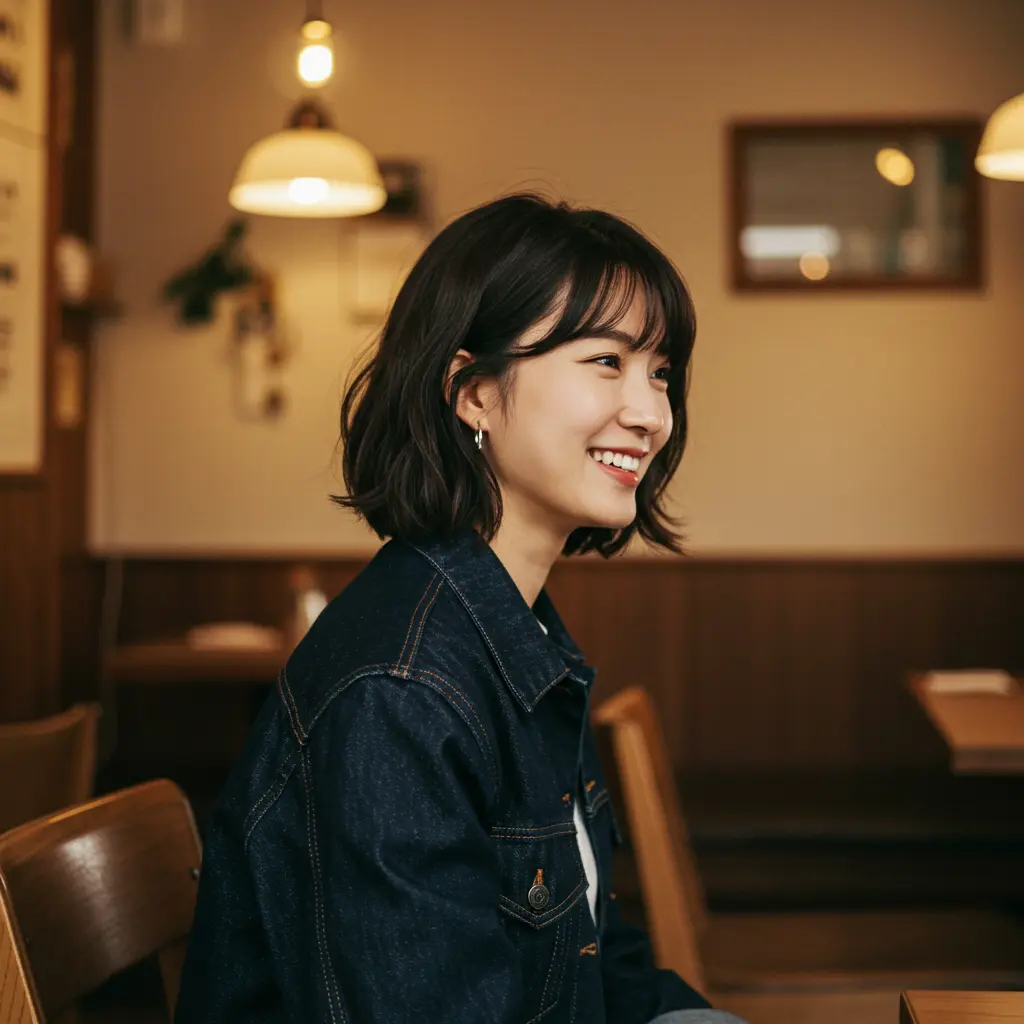 Chin Length Bob With Wispy Bangs