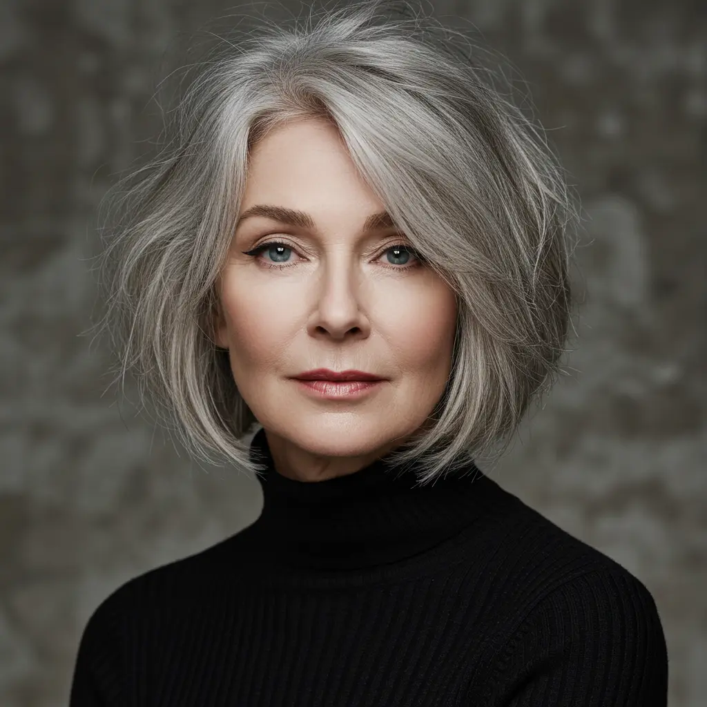 Tousled Bob with a Subtle Side Part