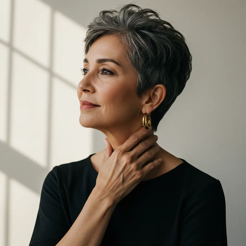 Dark Pixie Cut for Dense Texture