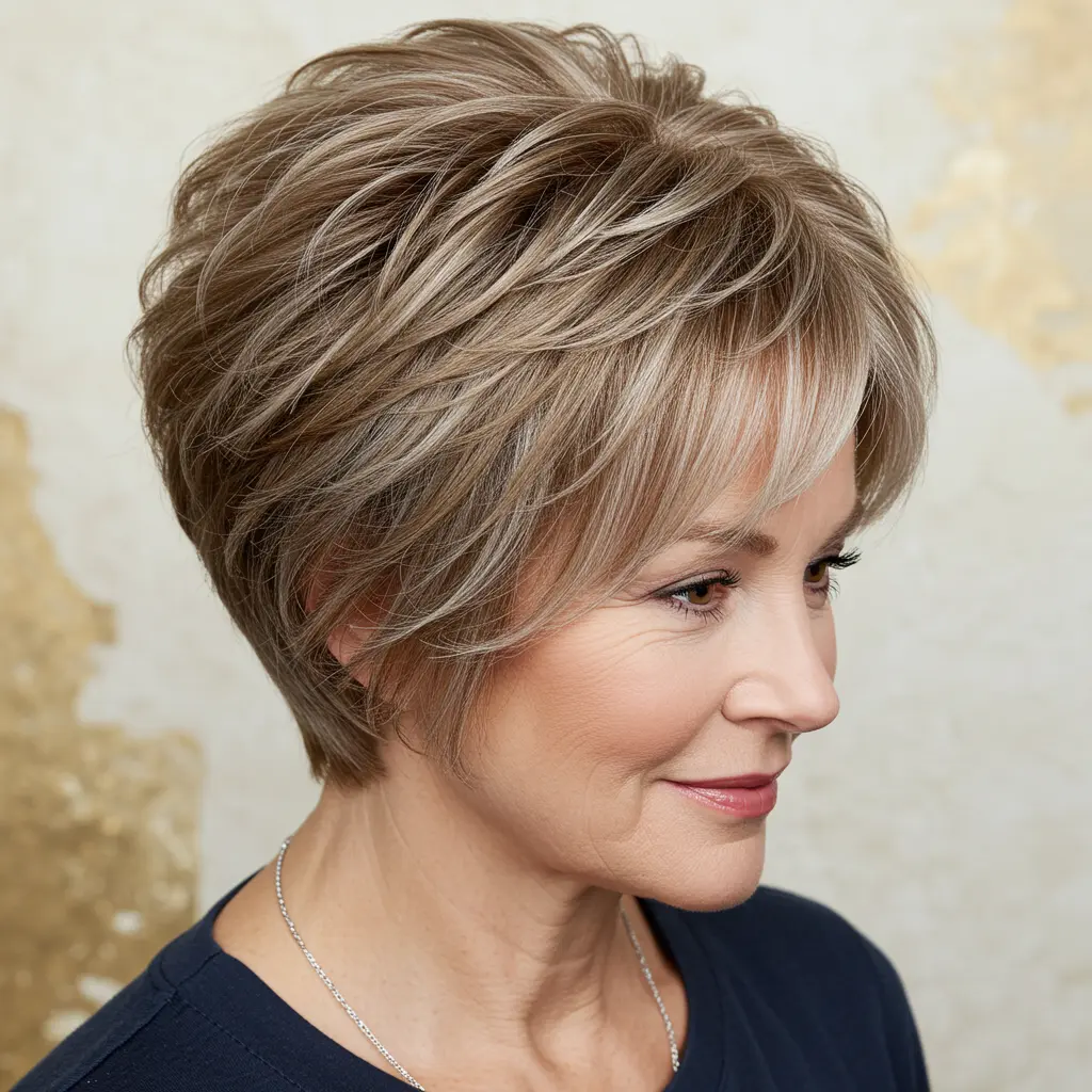 Bixie with Feathered Layers for Fine Hair