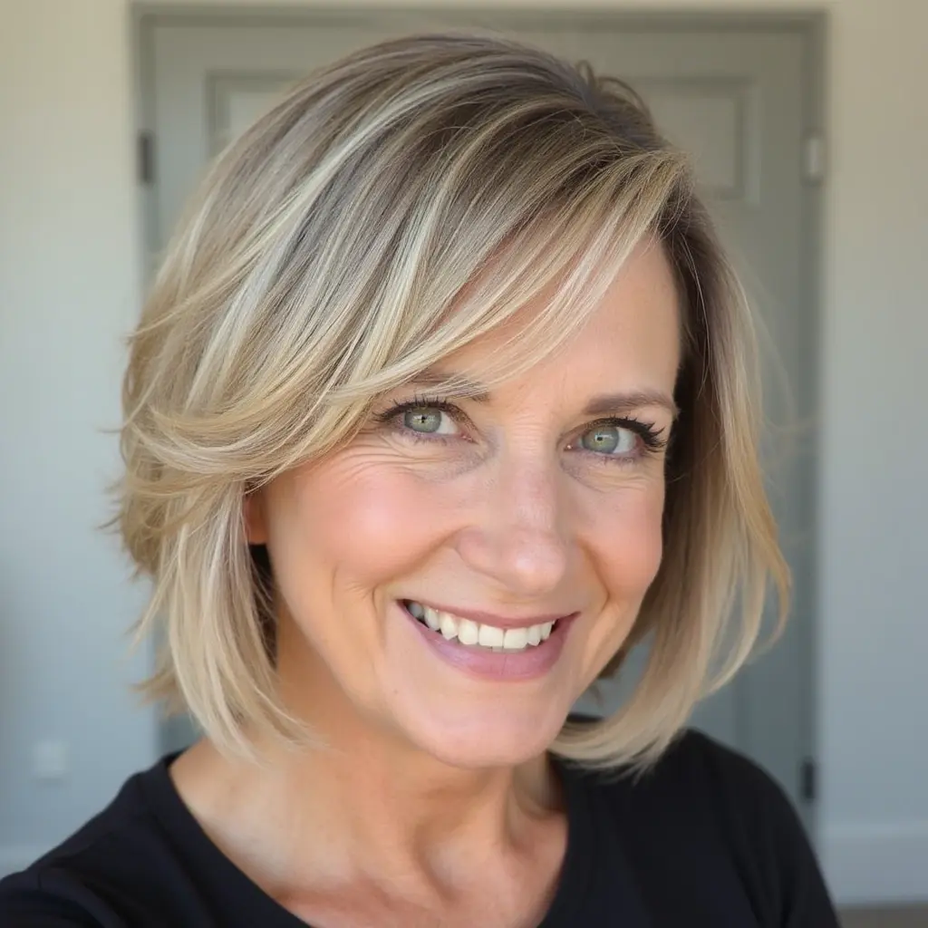 Face-Framing Layered Bob Cut