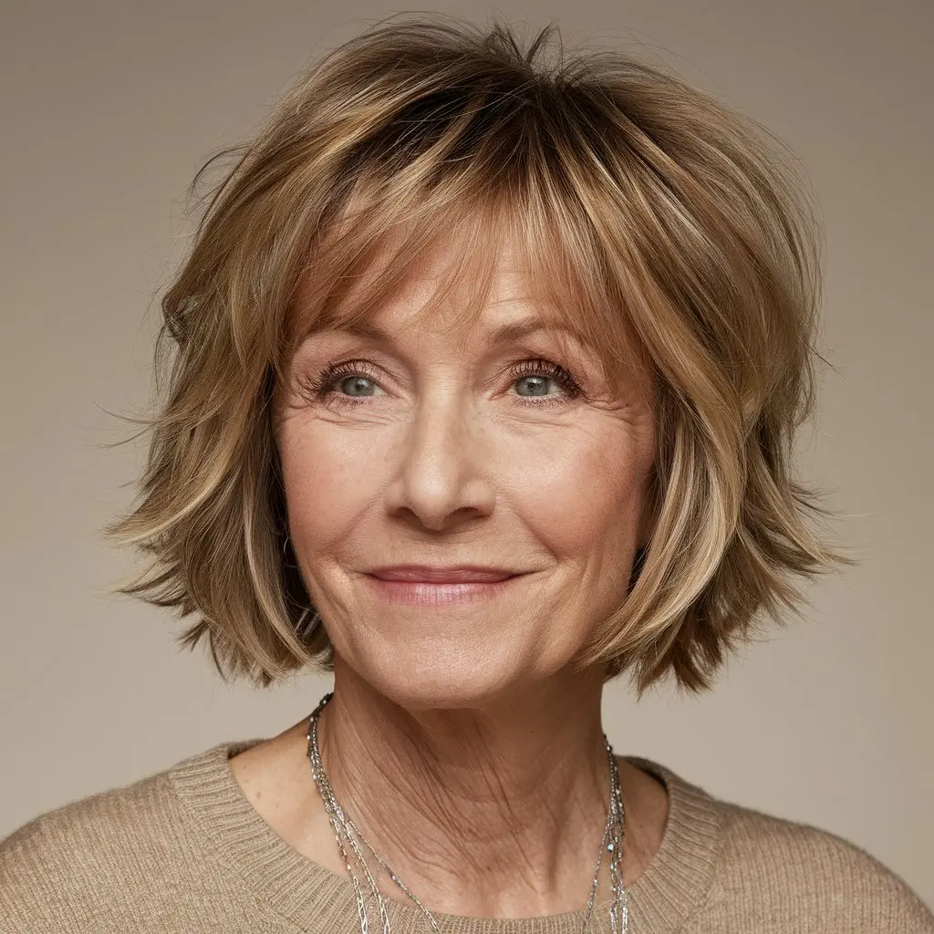 Short Layered Bob with Bangs