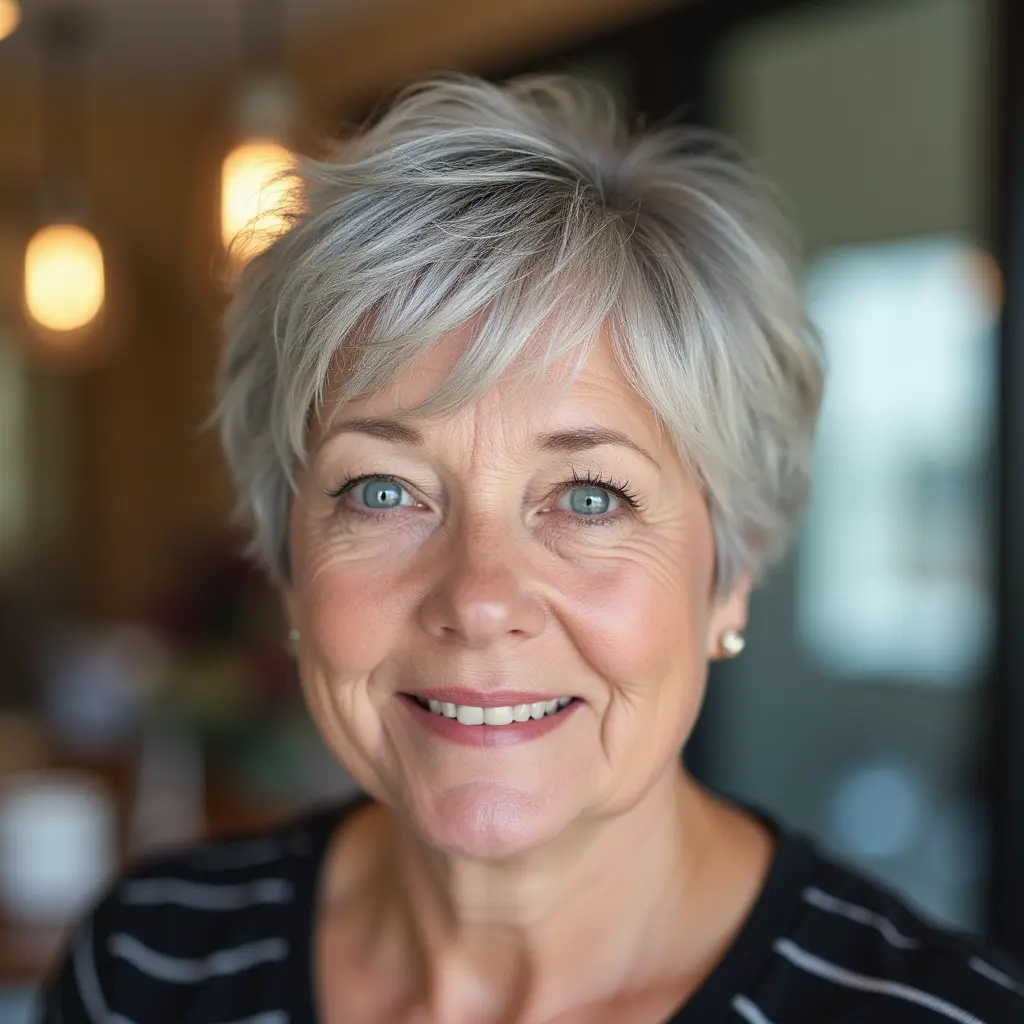 Lived-In Pixie Cut with Fringe