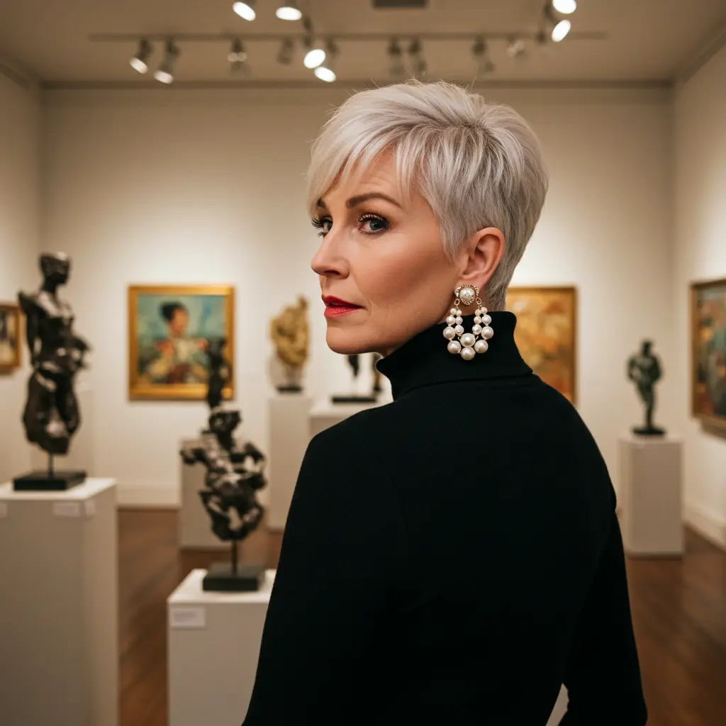 Short Pixie Bob with Side-Swept Bangs