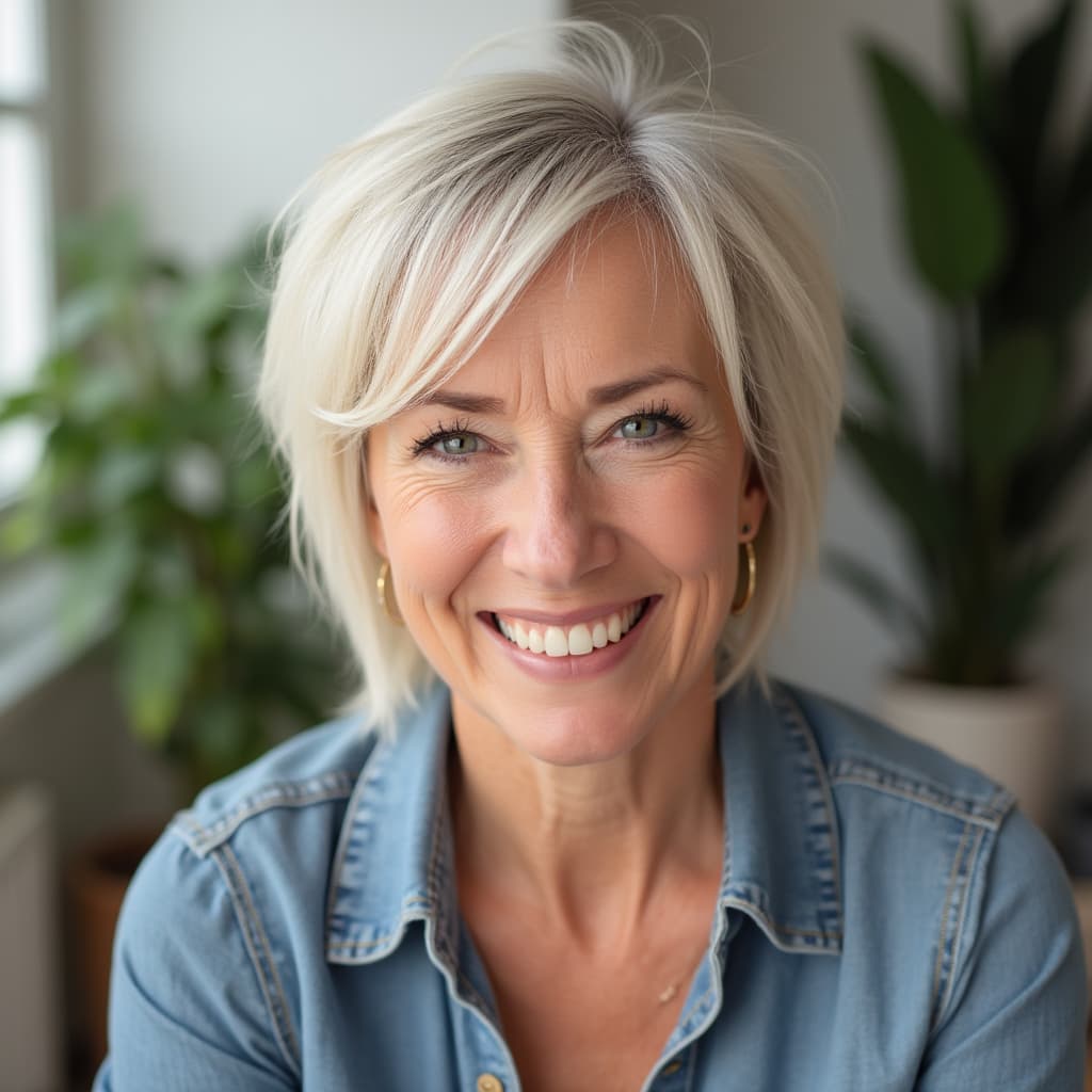 Feathered Pixie Bob with Side-Swept Bangs