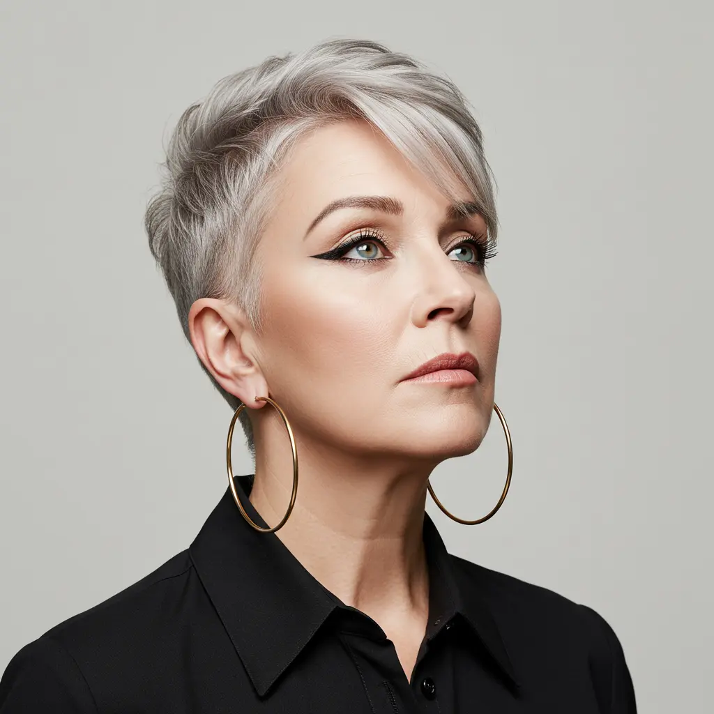 Short Undercut Pixie with Lifted Crown