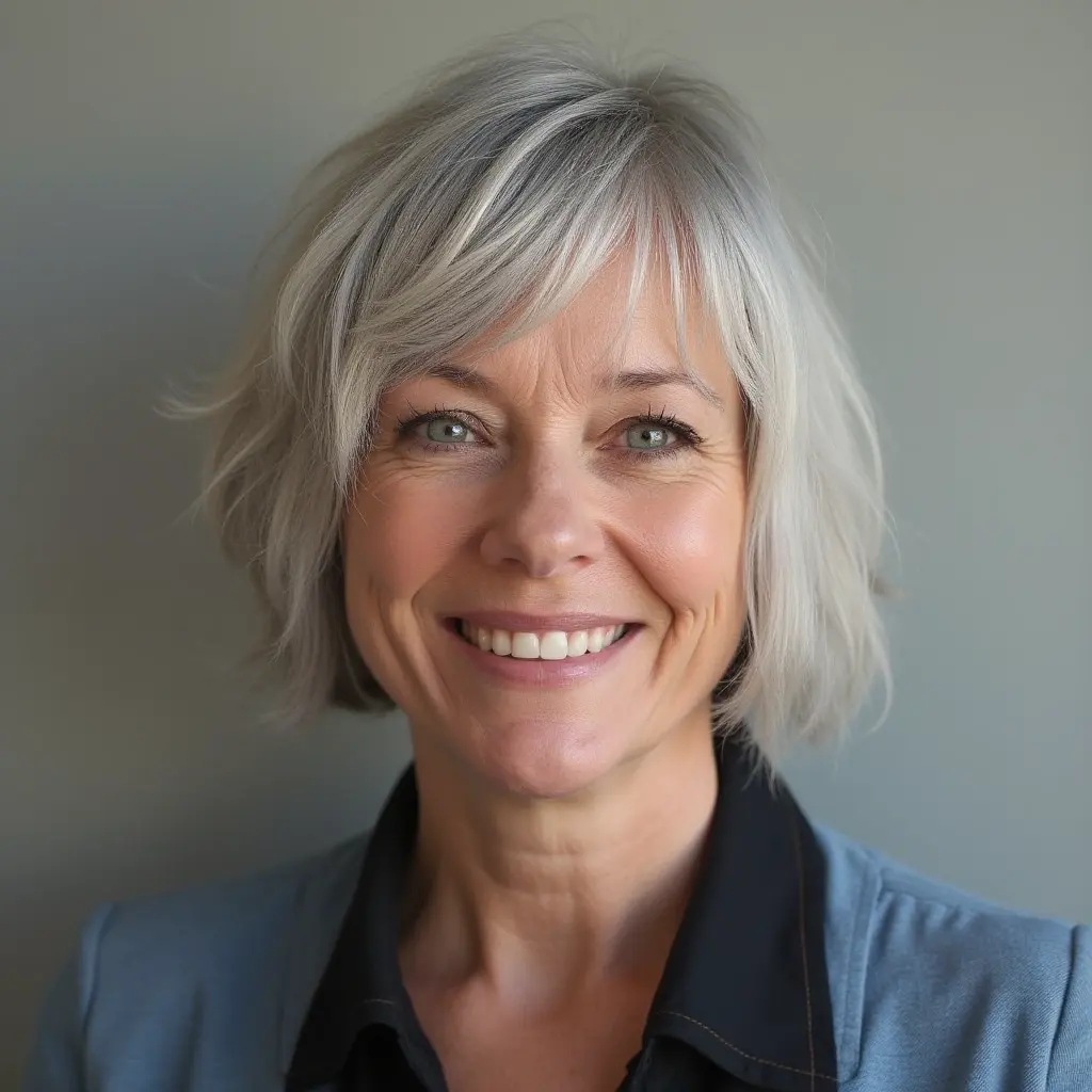 Chin-Length Classic Bob with Fringe