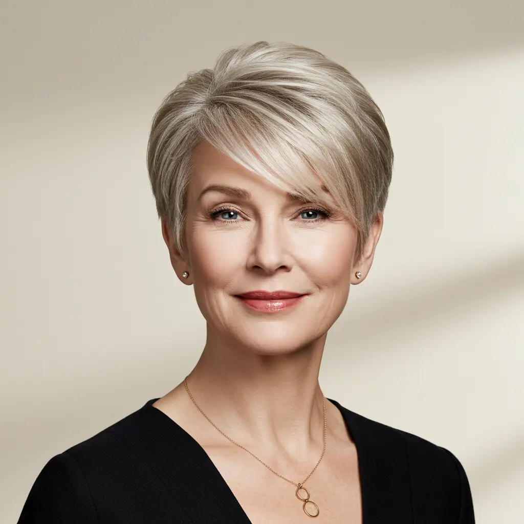 Stylish Long Blonde Pixie