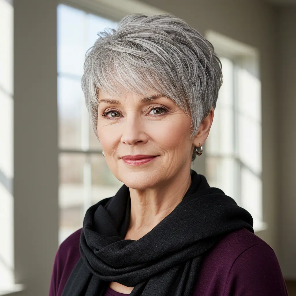 Youthful Layered Pixie