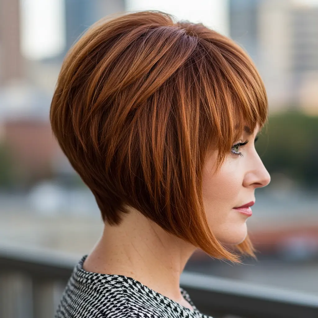 Razor Cut Bob With Edgy Angled Shape