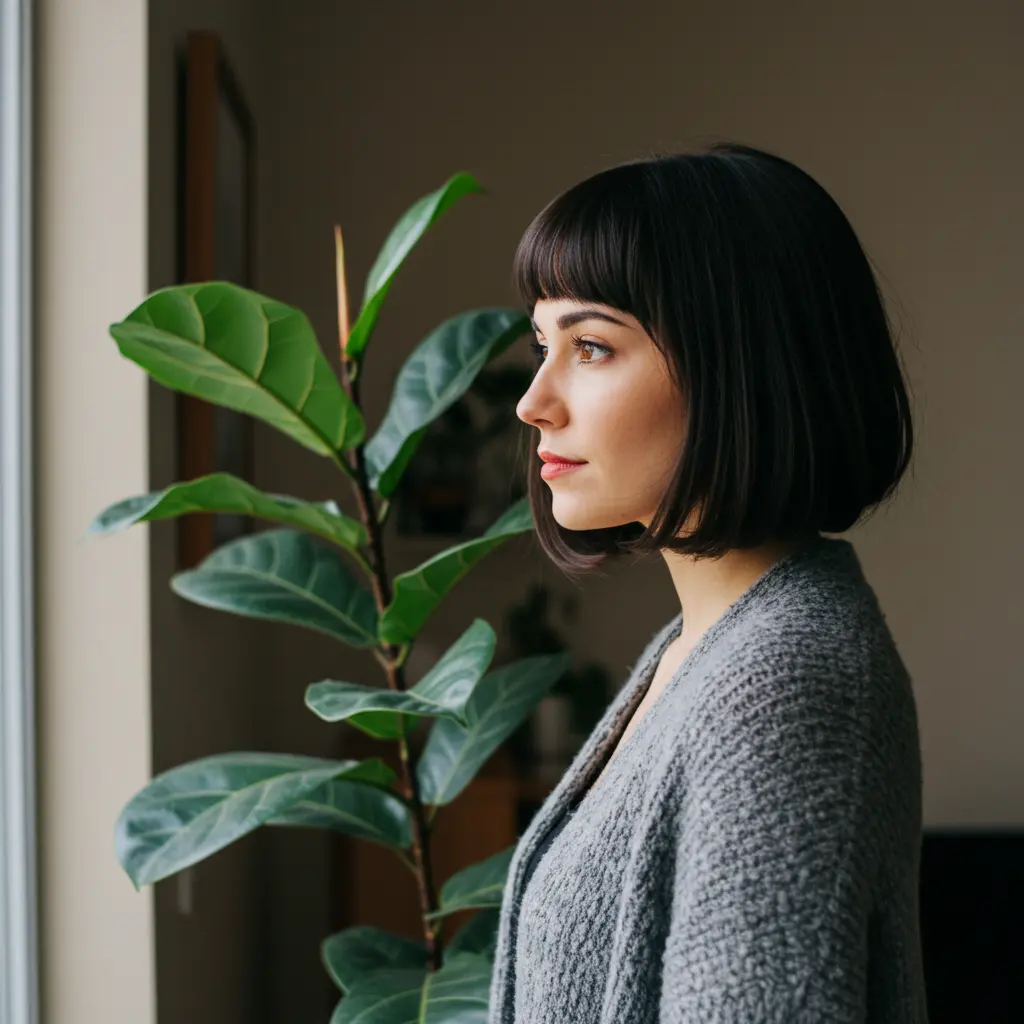 Short Bob With Curtain Bangs