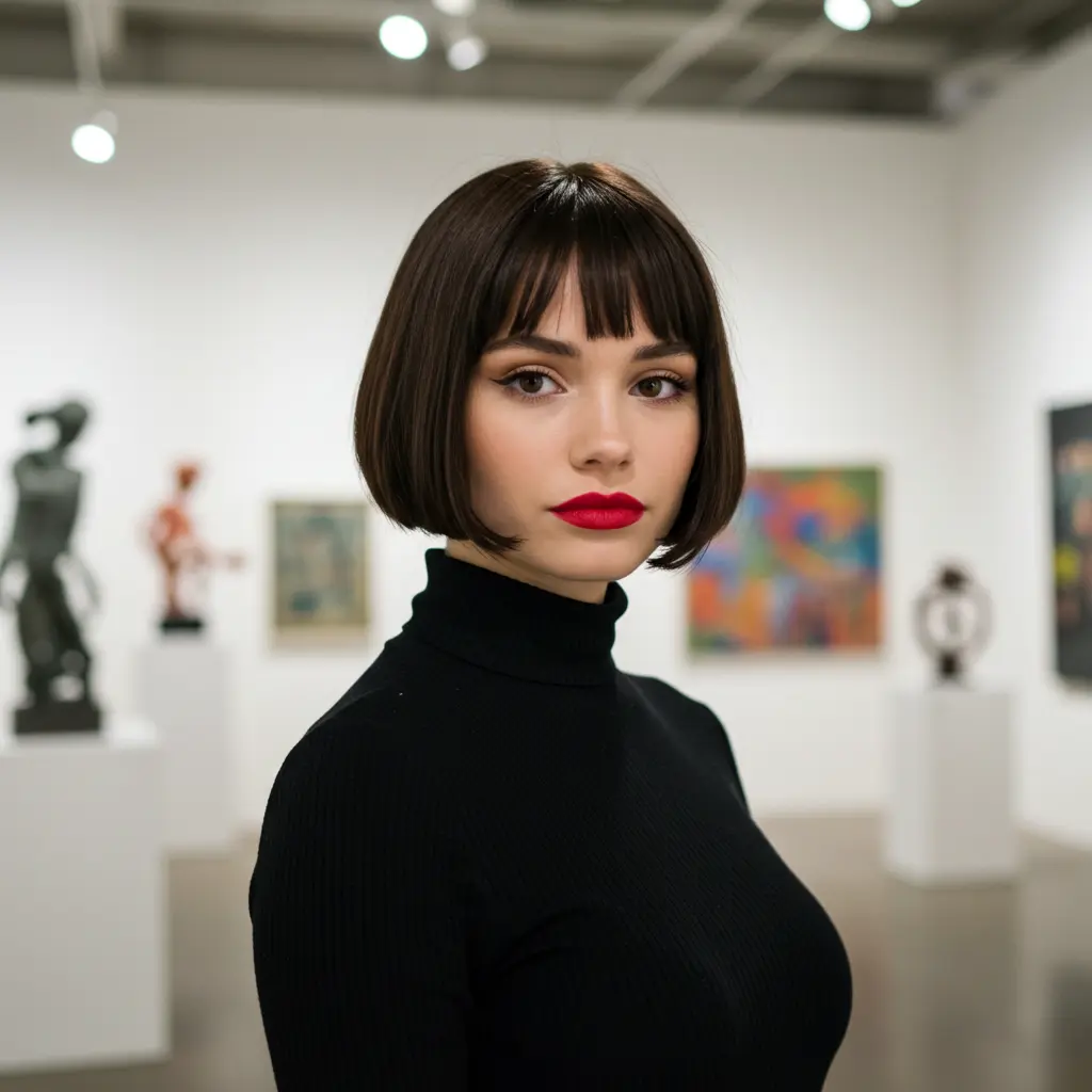 Bob With Short Blunt Bangs