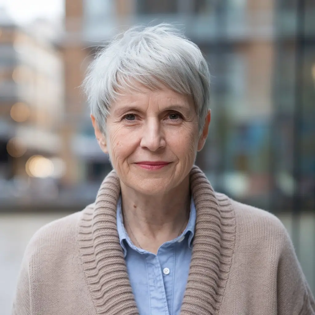 Shaggy Pixie Cut for Older Ladies