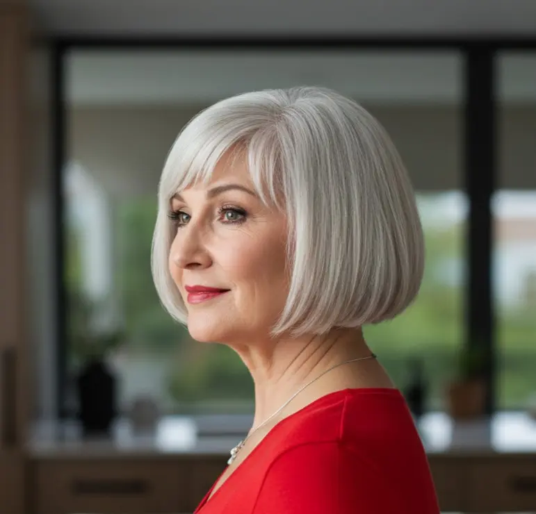 Chin Length Bob for Straight Thick Hair