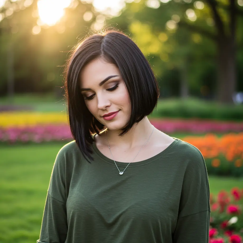 Long Bob for Women Over 60 with a Round Face