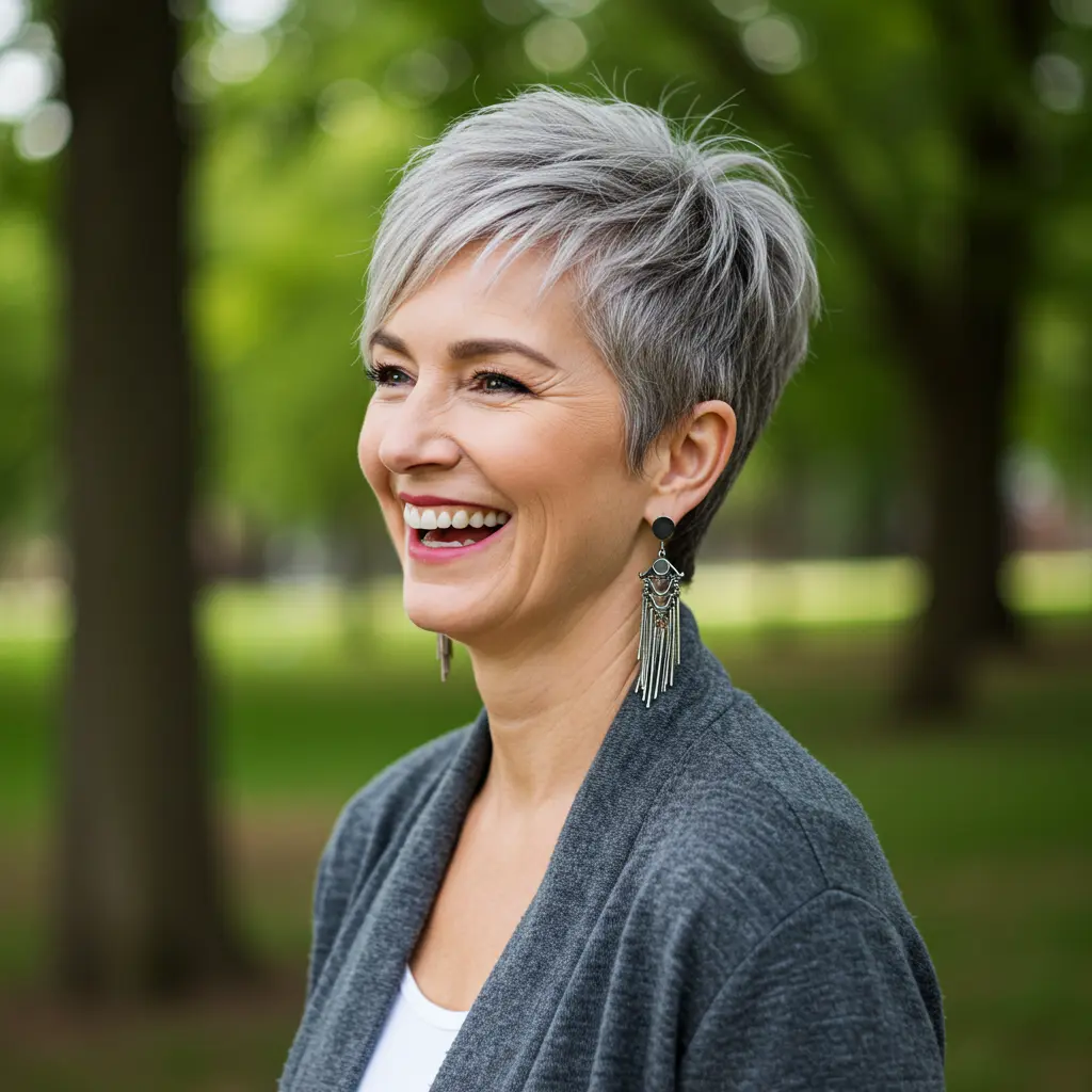 Choppy Pixie Cut for Women Over 50