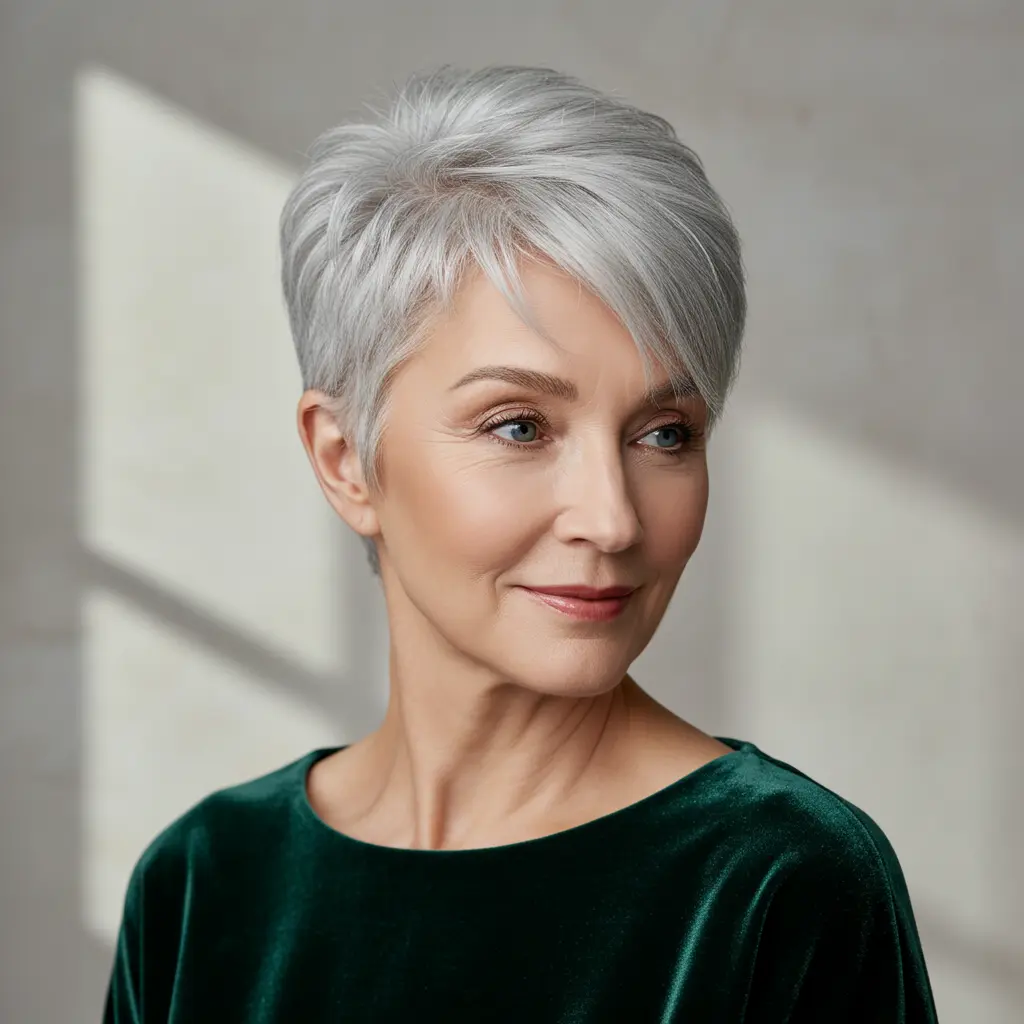 Silver Pixie Cut