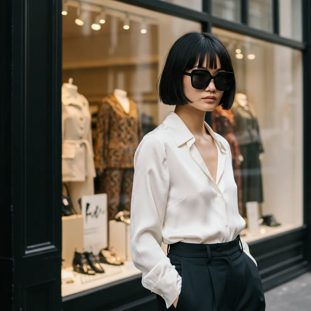 Banged very short bob for a chic style