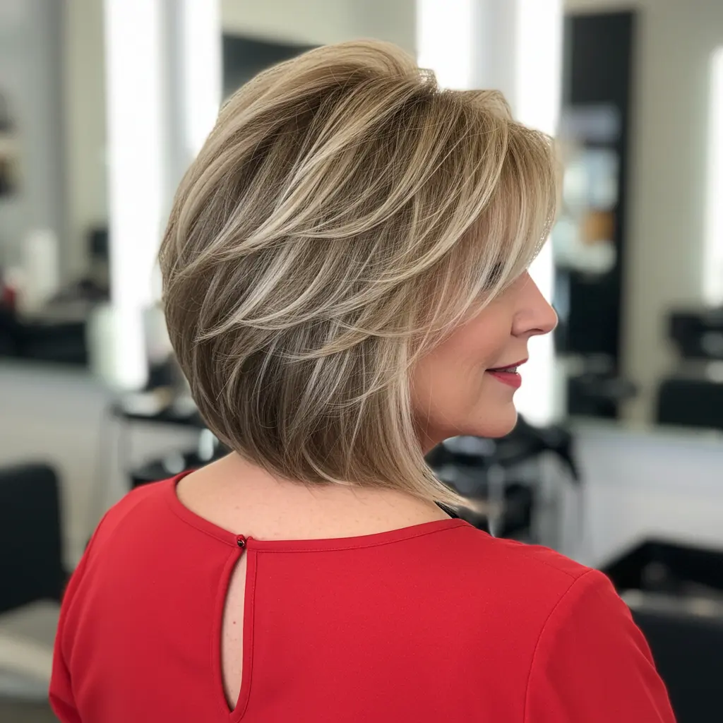 Layered Bob for 60-Year-Olds