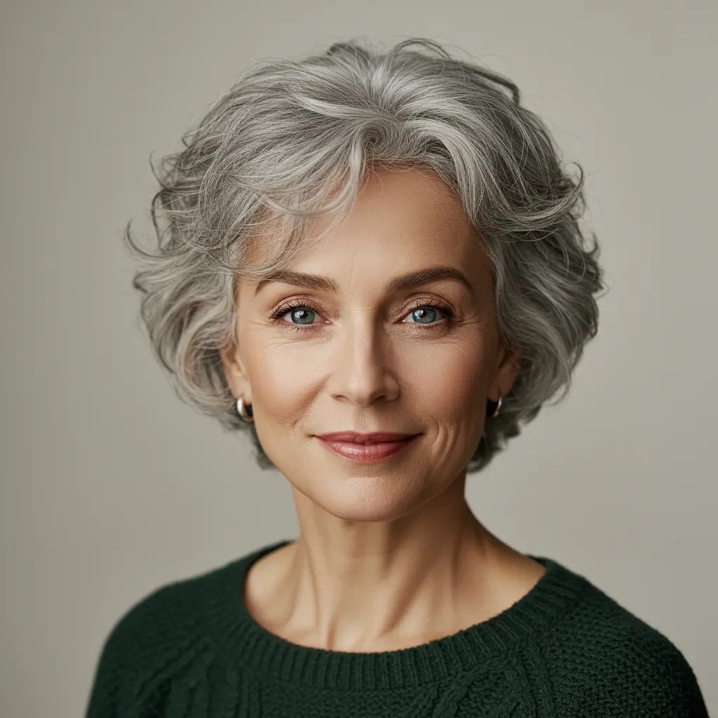 Gray Textured Pixie for Natural Curls