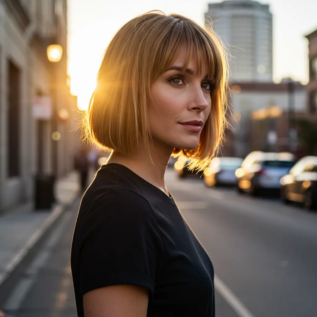 Short Bob with Blunt Bangs