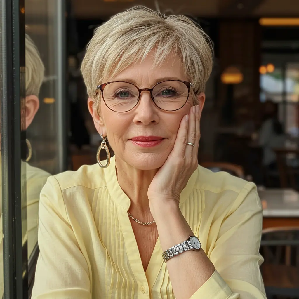 Wispy bangs and short pixie for thin hair