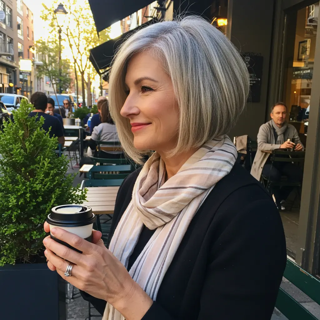 Timeless Angled Short Bob for Thick Hair