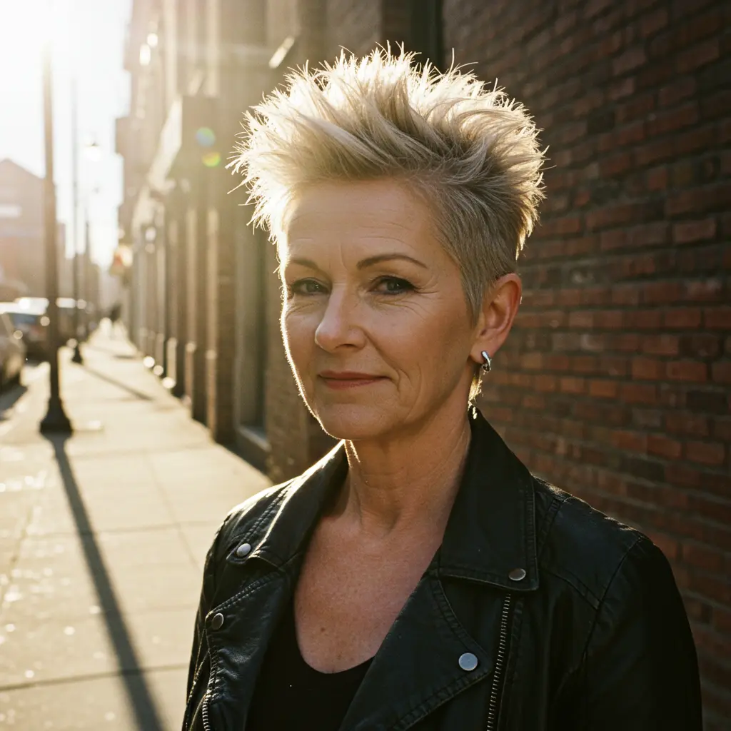 Short Spiky Pixie with Edgy Top