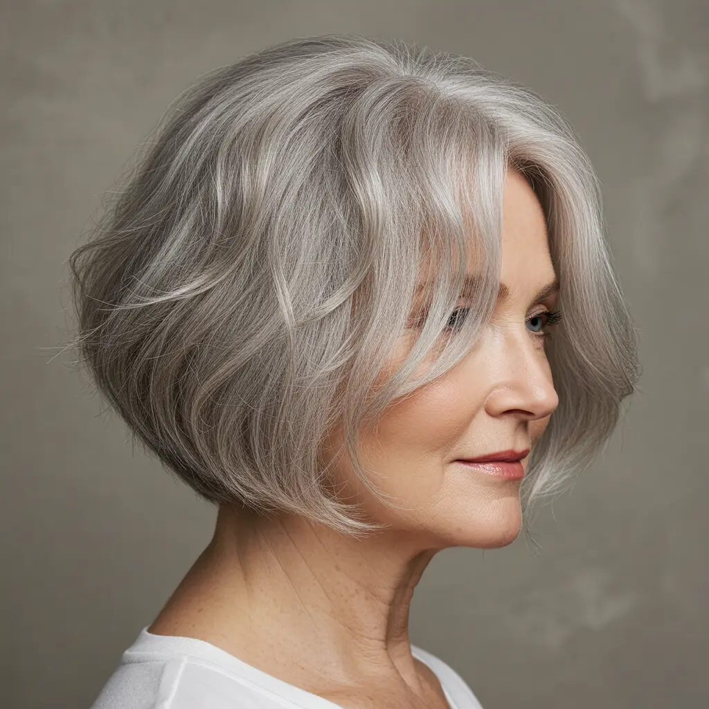 Wavy Angled Bob With Natural Flow