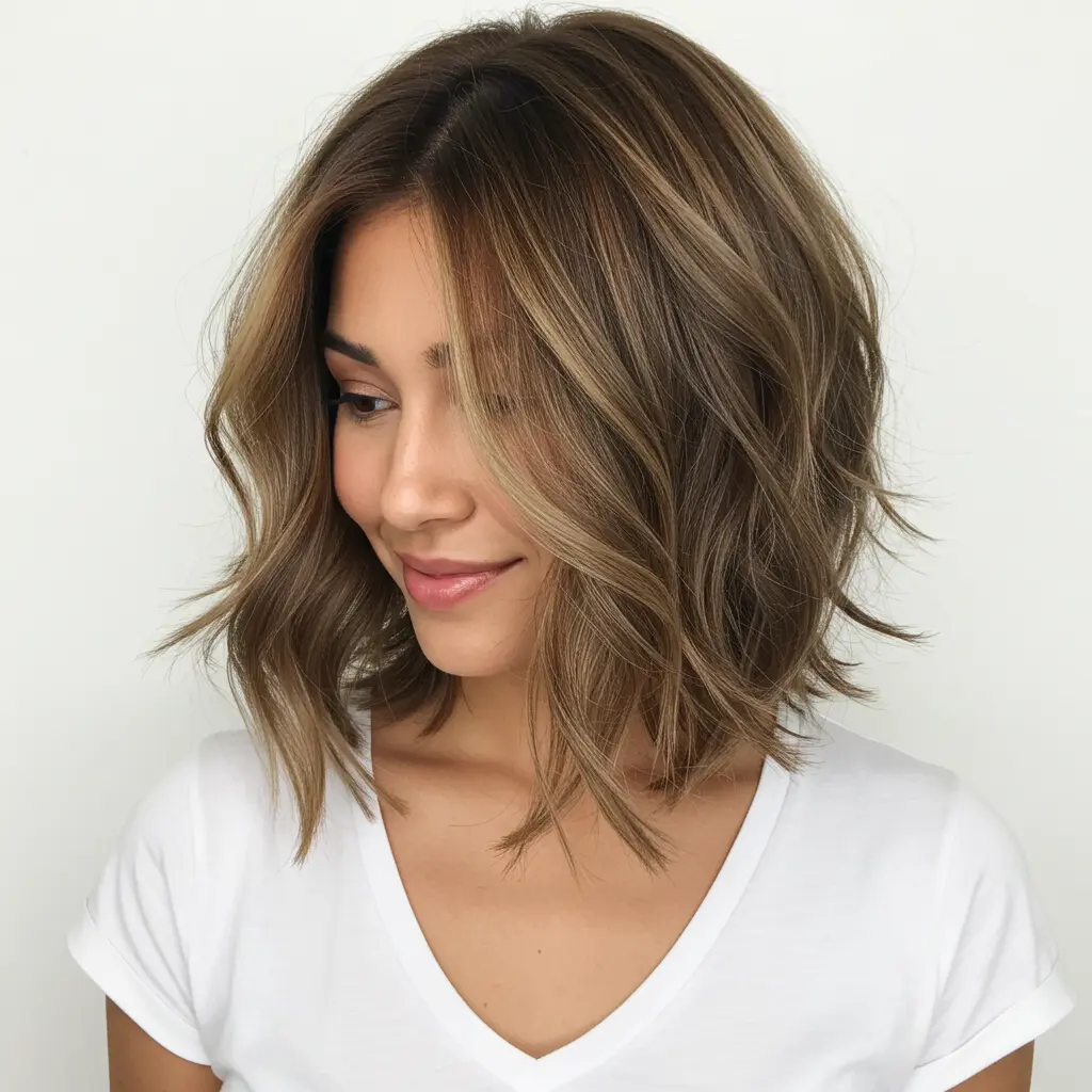 Shoulder Length Layers with Feathered Ends