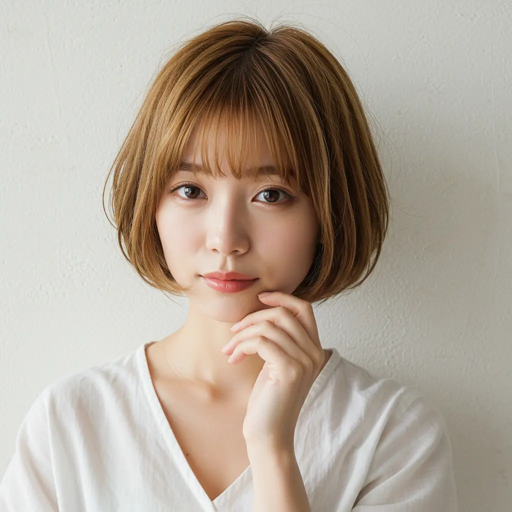 Cute Short Bob with Natural Hair Color