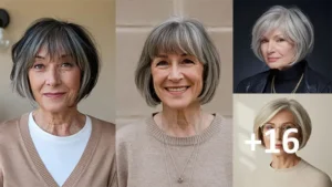 16 Chic Variations of Short Bob with Bangs for Older Women