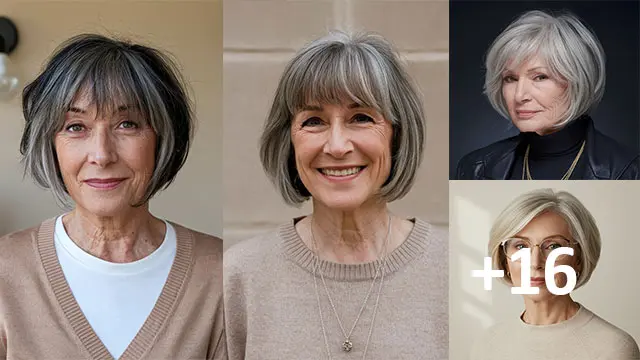 16 Chic Variations of Short Bob with Bangs for Older Women