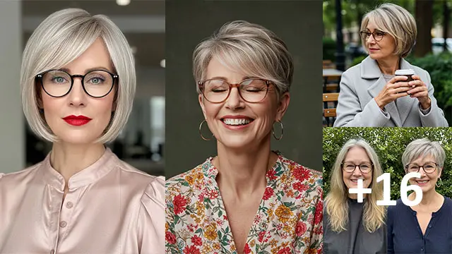 Best 16 Short Hairstyles for Women Over 50 With Glasses