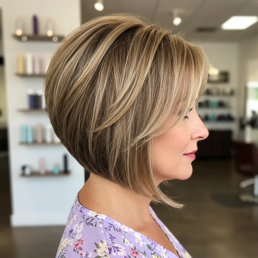 Angled Bob Haircut With Tapered Ends