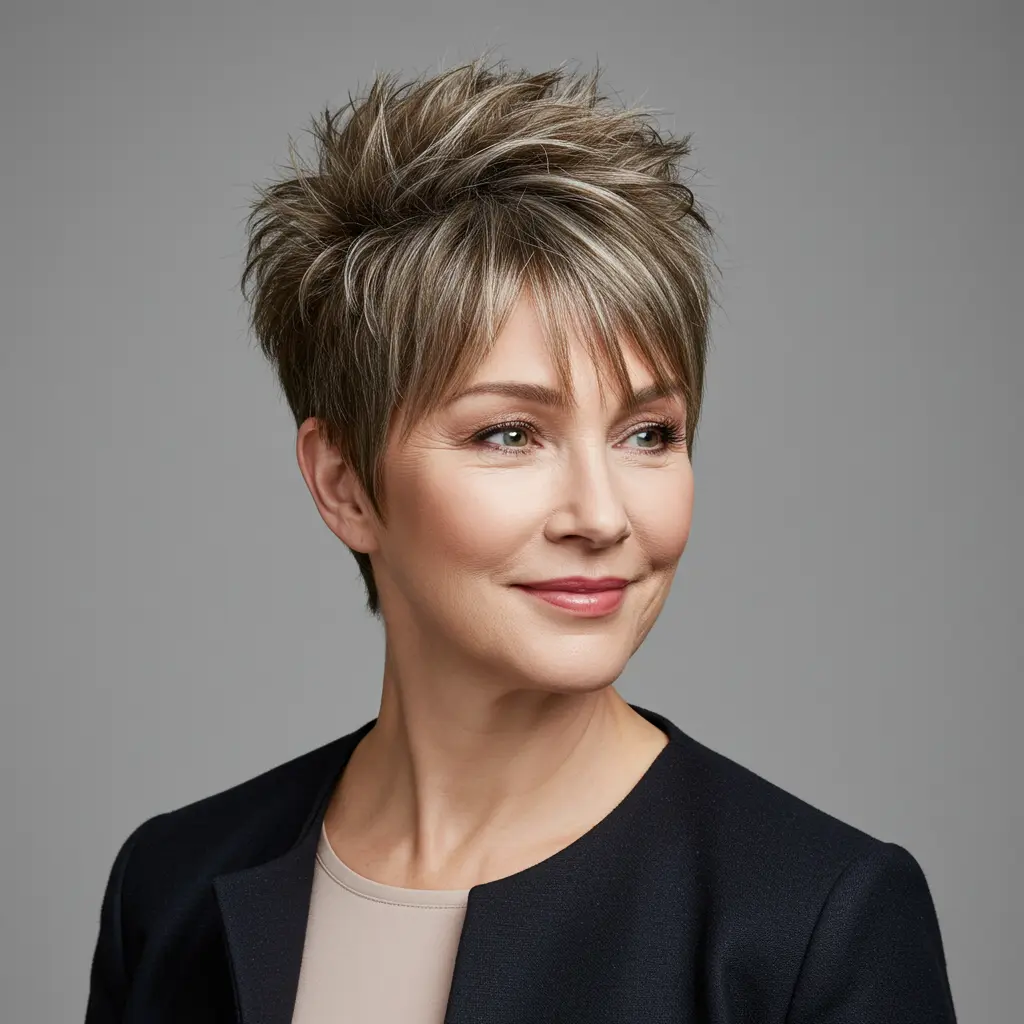 Spiky A-Line Bixie with a Fringe