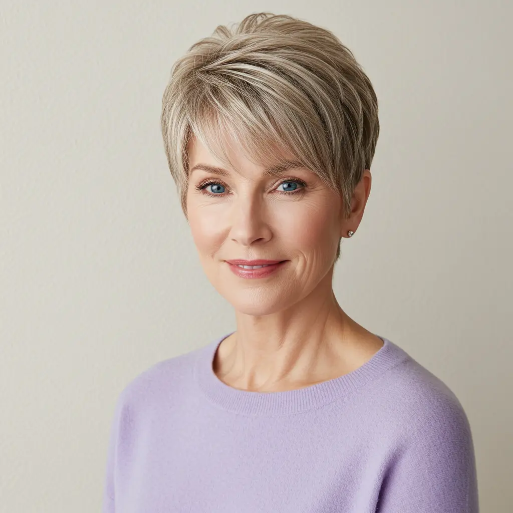 Side-Swept Pixie for Fine Hair