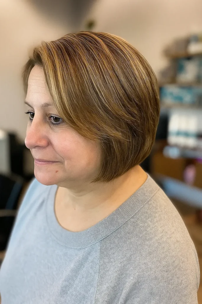 Sleek Neck-Length Layered Bob with Short Back