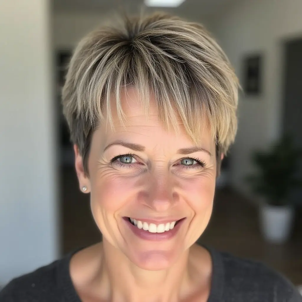 Razor Cut Pixie with Textured Bangs