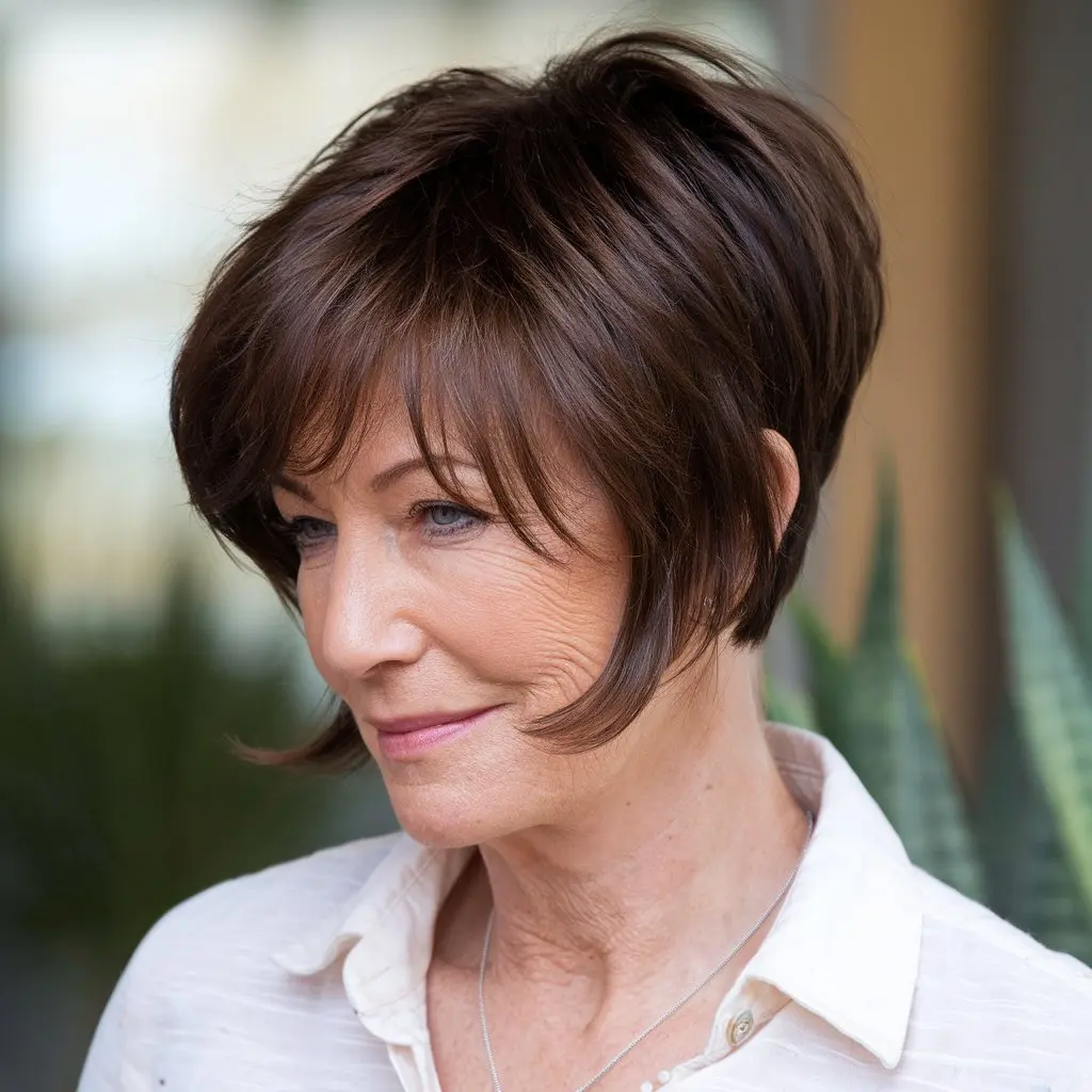 Concave Bixie Haircut with Subtle Layers