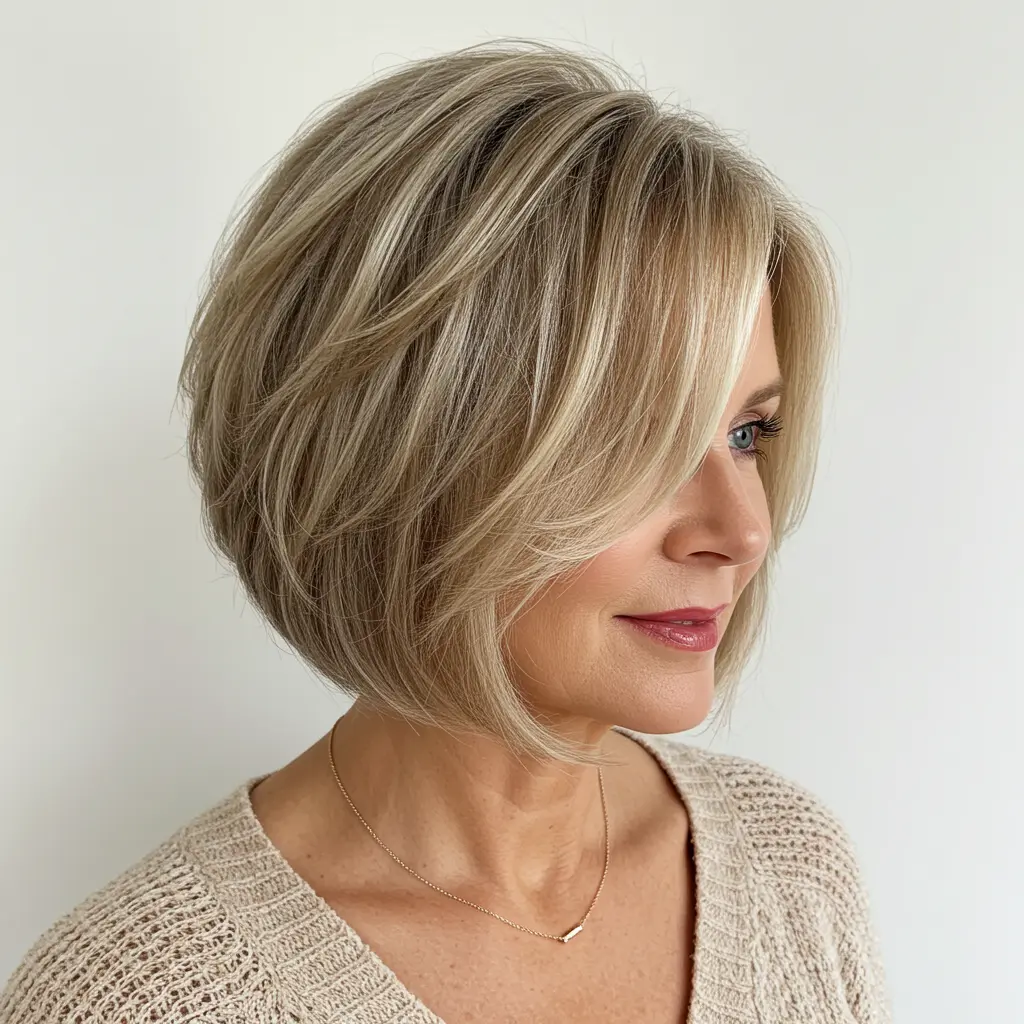 Classic Angled Bob for Fine Hair