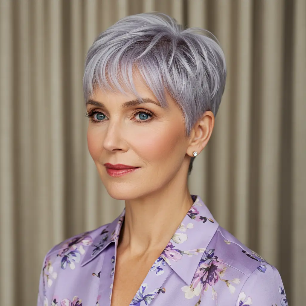 Short Silver Hair with Tapered Sides