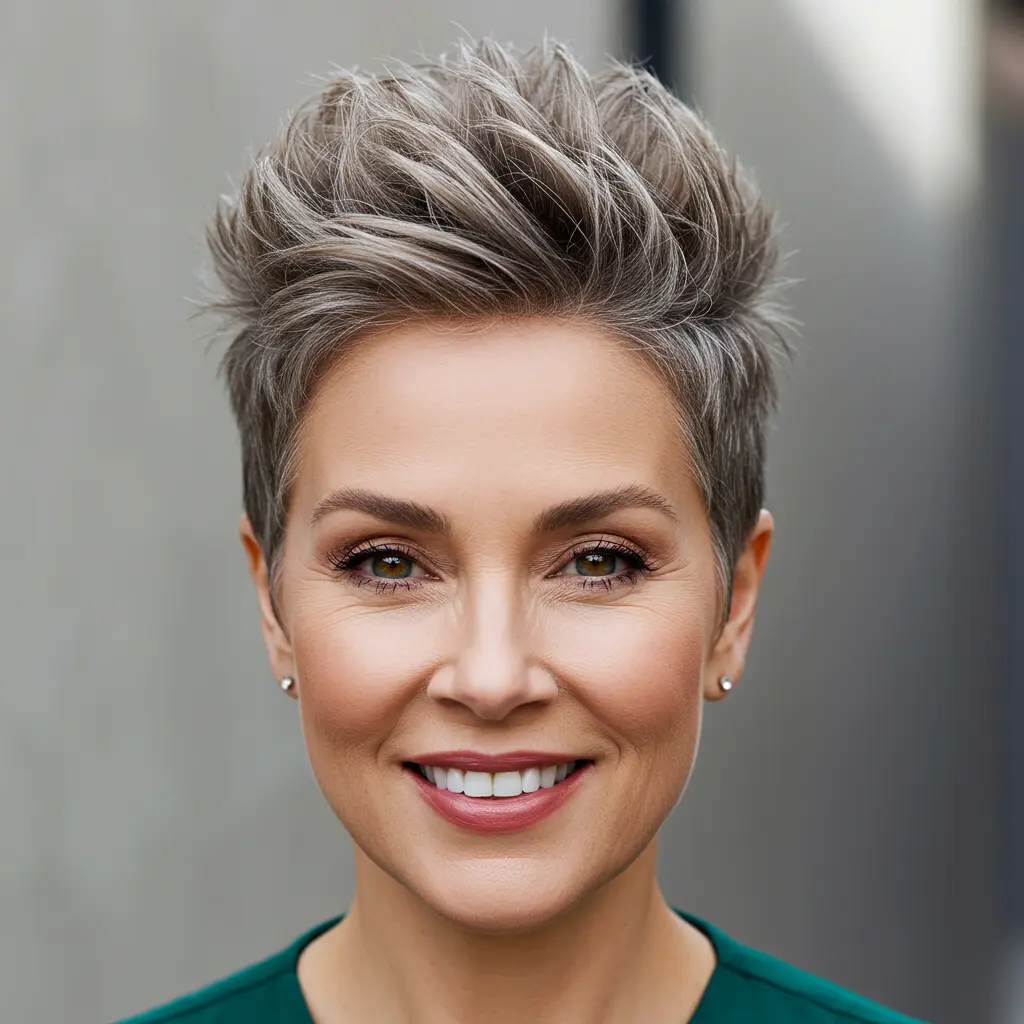 Short And Sassy Haircut With Spiky Crown