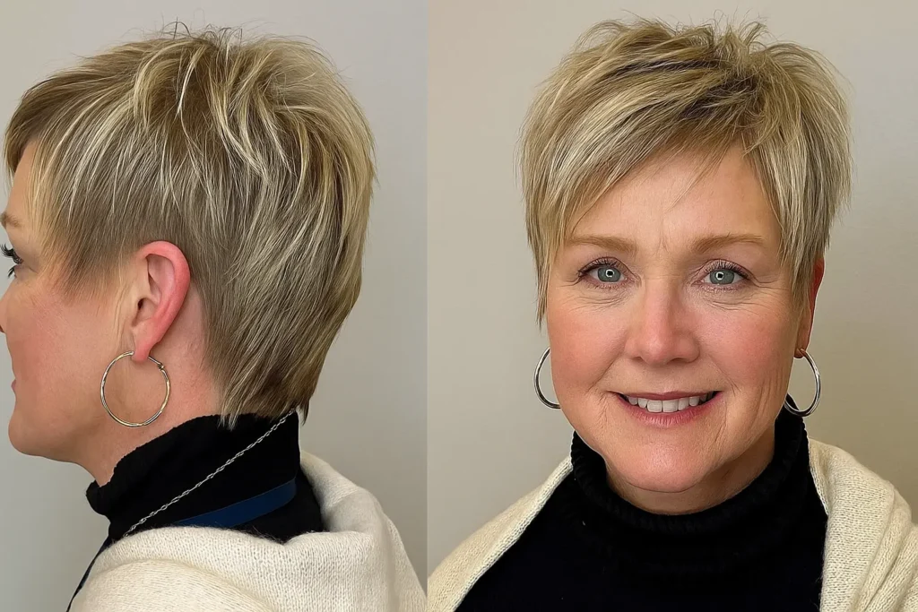 Short Golden Blonde Balayage Pixie Hair