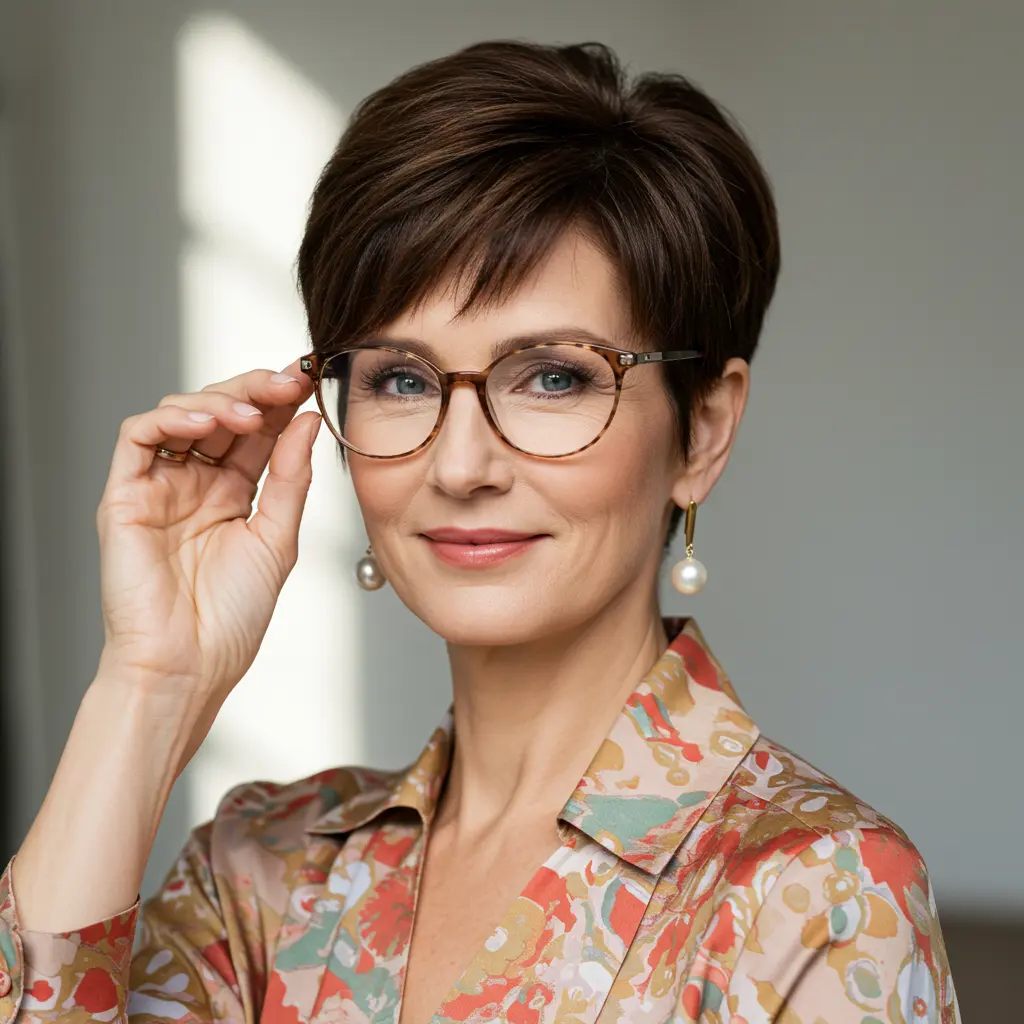 Brunette Bixie for Women with Glasses