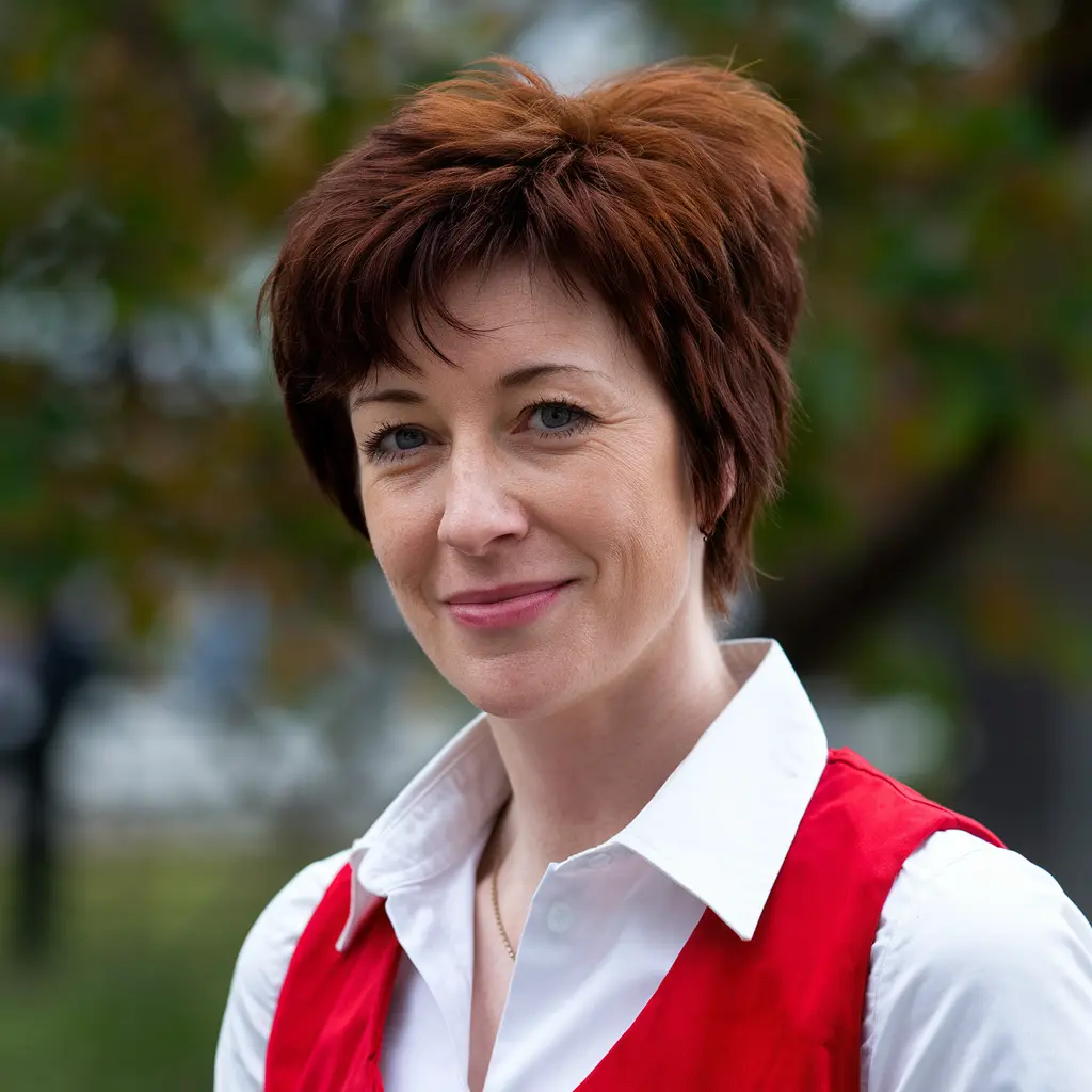 Dark Ginger Short Fluffy Hair